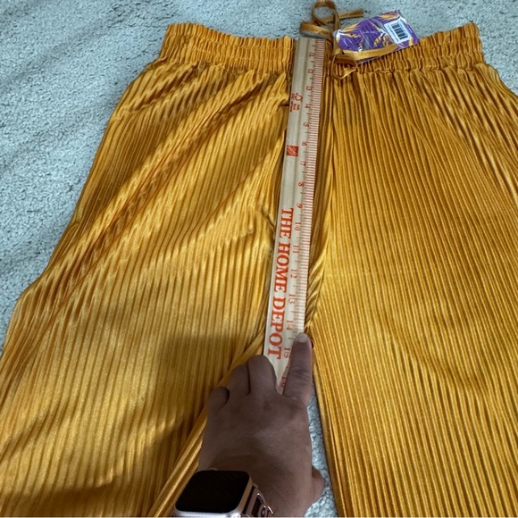 NWT Island Crew Hawaii Womens Mustard Yellow Wide-Leg Pants XL - Picture 7 of 12